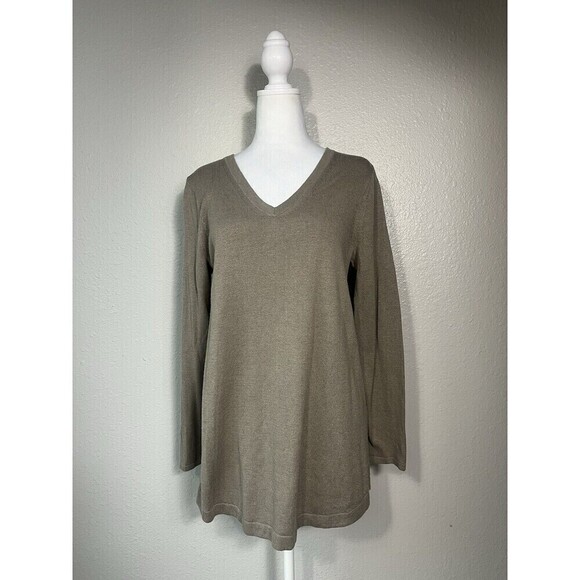J.Jill Toffee Brown Women’s Long Pullover Cardigan V Neck Size Small A7 - Picture 1 of 6